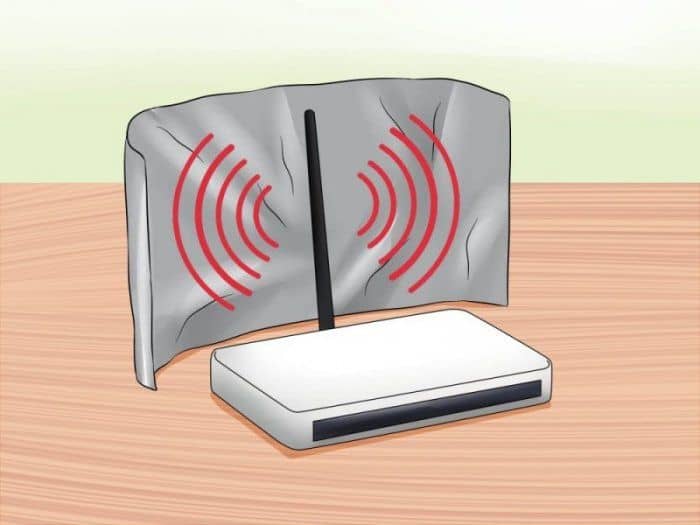 Kitchen foil trick to extend router signal range